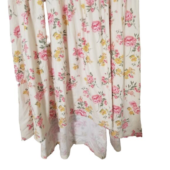 No Boundaries Juniors Dress Floral Large 11 13 Ivory Pink‎  Hi Lo Boho Peasant - Picture 3 of 7